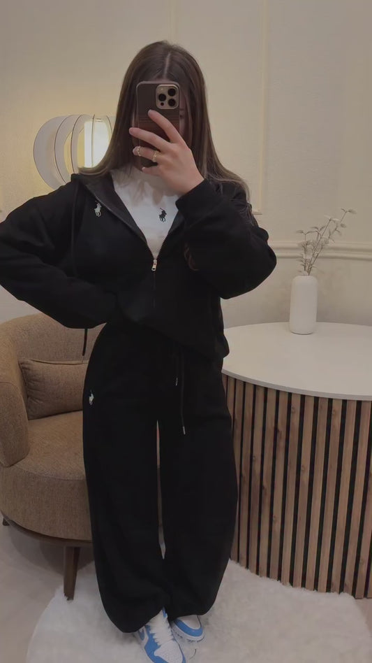 Pack polo ( hoodie zipe + pantalon over + crop top )